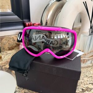 Pink Ski Goggles with Black Strap